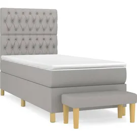 vidaXL Boxspringbett 100 x 200 cm Hellgrau