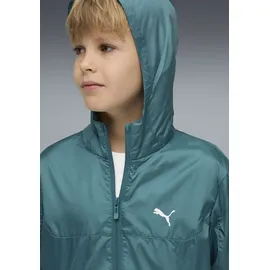Puma Windbreaker "ESS UV WINDBREAKER", Jungen, Gr. 176, grün (emerald ice), Obermaterial: 100% Polyester, unifarben, regular fit normal, Rundhals, Jacken Windbreaker, für Jugendliche, mit Kapuze, mit Eingrifftasche