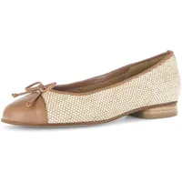Gabor Ballerina Blockabsatz, Businessschuh, Schupfschuh in runder Form beige 39 EU (6 UK)