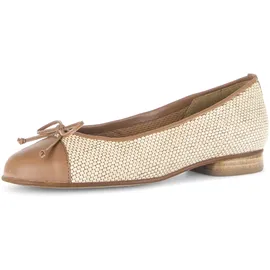 Gabor Ballerina Blockabsatz, Businessschuh, Schupfschuh in runder Form beige 39 EU (6 UK)