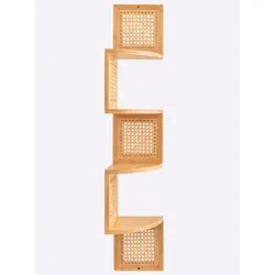Eckregal HEINE HOME, beige (natur), B:19,5cm H:102,5cm T:19,5cm, Bambus, Holz, Holz, Regale