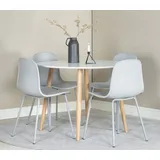 BOURGH Esszimmertisch FLORENZ Ø100x75cm - runder Esstisch in weiß/natur