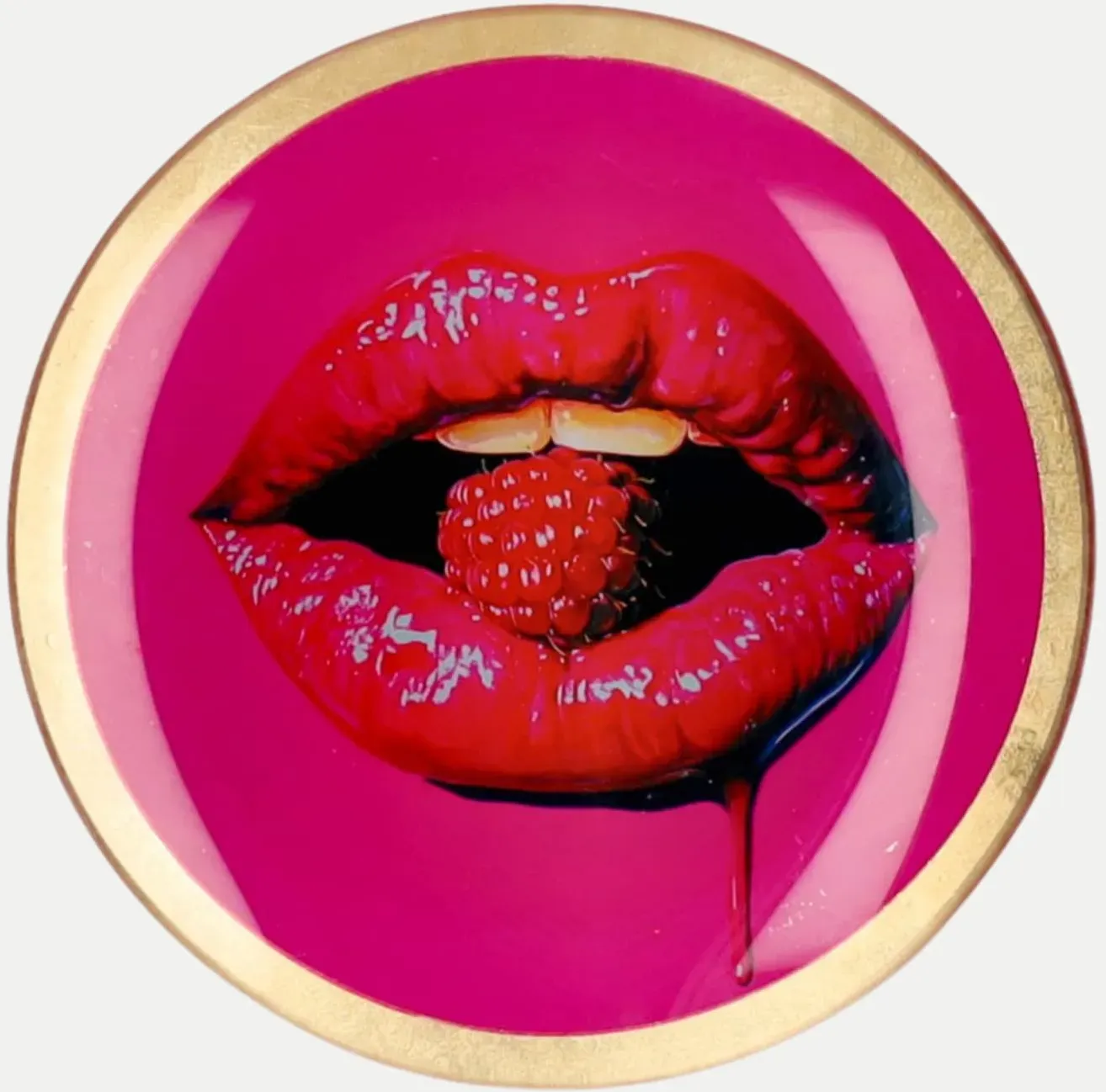 Glasteller Love Plates M rund Pink