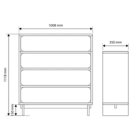 Selsey Kommode Taupe, Holzwerkstoff, 4 Schubladen, Greige 101 cm Wohnzimmer, Kommoden - Sideboards, Highboards