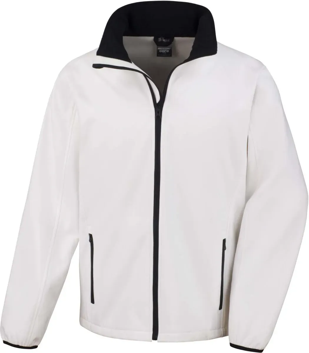Result Herren 2-Lagen Softshell Jacke 'Printable' Softshell-Jacke R231M white/black M