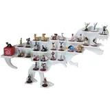 Moliland Sammlervitrine Fächer Setzkasten Holz Sammelbox T-Rex Dinosaurier - Display für Audiofiguren, Kinderzimmerregal, Kinderzimmerdekoration, Hängeregal für Zubehör und Spielzeug