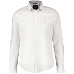 Langarmhemd LERROS "LERROS Basic Poplinhemd, Kent-Kragen", Herren, Gr. L, Normalgrößen, weiß, 100% Baumwolle, regular fit, Langarm, Hemden