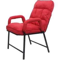 Esszimmerstuhl MCW-K40, Stuhl Polsterstuhl, 160kg belastbar Rückenlehne verstellbar Metall ~ Stoff/Textil rot