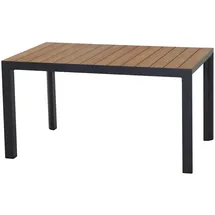 Siena Garden Silva Gartentisch 140 x 90 x 74 cm Anthrazit/Teak