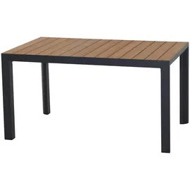 Siena Garden Silva Gartentisch 140 x 90 x 74 cm Anthrazit/Teak