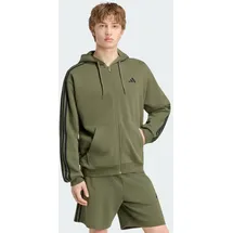adidas Essentials 3-Streifen Kapuzenjacke Herren Olive Four/Black M