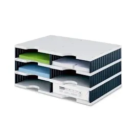 Styro Sortierstation Styrodoc grau/schwarz mit 6 Fächer