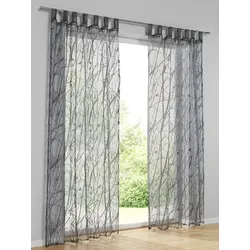 Gardine HEINE HOME Gr. 3, grau, 225cm, Schlaufenaufhängung, Schlaufen, 140cm, Polyester, Viskose, Gardinen