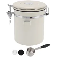 Luftdichte Kaffeedose, 304 Edelstahlventil, Gemahlener Kaffee, Tee, Lebensmittelbehälter mit Schaufel, Küchenbehälter (Mittel 1,5 l)