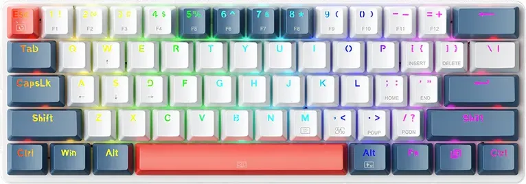 Machenike K500-B61 60%-mechanische kabelgebundene Tastatur, US-QWERTY-Layout, Red Switch RGB