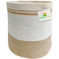 Wiesen.design Korb Ben Ø41xH46 cm Hellbraun/Weiß/61 L, Aufbewahrungskorb geflochten