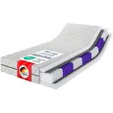 MSS e.K. Tonnentaschenfederkernmatratze Medic Plus | 90 x 200 cm | H4 | 7-Zonenaufbau | Komfortschaum | Höhe ca. 21 cm | hochwertiger Mikrofaserbezug Classic | schadstoffgeprüft