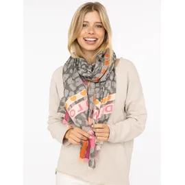 Zwillingsherz Schal ZWILLINGSHERZ ""Wild Love"", Damen, grau, Obermaterial: 100% Polyester, Modetücher Schal, trendiger Schal mit Herzen und Schriftzug