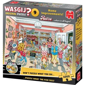 JUMBO Spiele Jumbo 1110100502 - Wasgij Retro Original 9, Home Improvements!, Kleinere Umbauten!, Comic-Puzzle, 1000 Teile