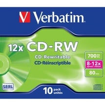 Verbatim CD-RW 700 MB 10 St. Jewelcase Wiederbeschreibbar