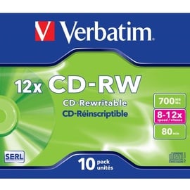 Verbatim CD-RW 700 MB 10 St. Jewelcase Wiederbeschreibbar