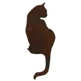 Unbekannt DEKO Figur SITZENDE Katze Metall 50cm HOCH ROST Patina GARTENDEKO KANTENHOCKER