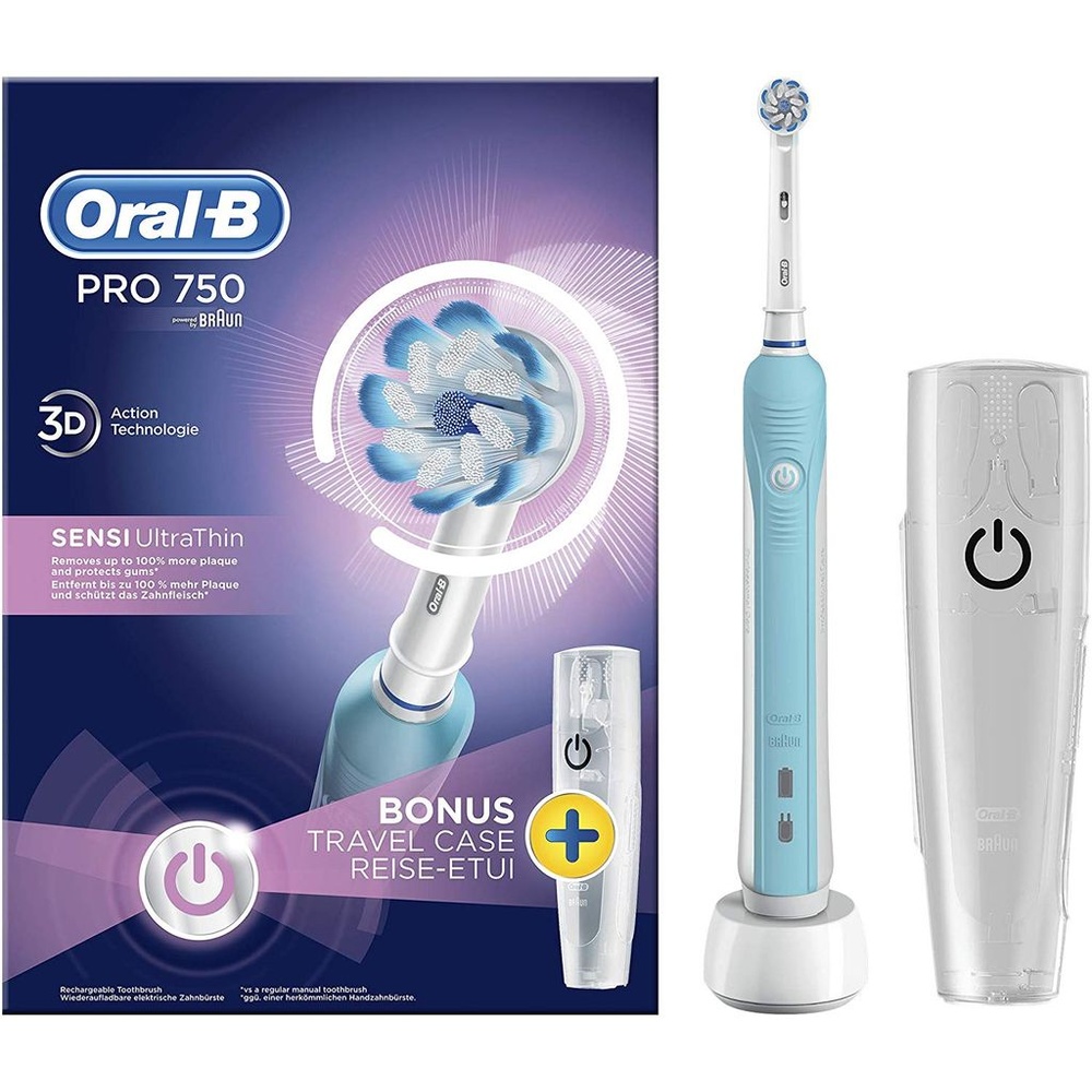 Oral B Pro 1 750 blau + Reiseetui ab 42,42 € im Preisvergleich! | Zahnreinigung & Zahnpflege