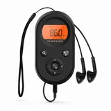Tekoo Mini Taschenradio UKW/MW, Akku & Kopfhörer, für Sport & Joggen Radio (UKW (FM), MW (AM), Automatischer Sendersuchlauf, Senderspeicher, DSP-Filterchip, Sleep-Timer, Soft-Orange Hintergrundbeleuchtung) schwarz