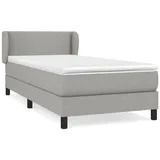 vidaXL Boxspringbett mit Matratze Hellgrau 90x200 cm Stoff