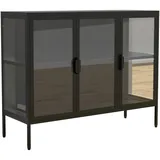 VCM Standvitrine Floka 100 x 35 x 80 cm Schwarz