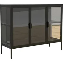 VCM Standvitrine Floka 100 x 35 x 80 cm Schwarz