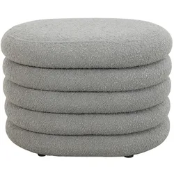 SVITA BLOSSOM Hocker mit Stauraum Sitzhocker Ottomane Boucle-Polster  Hellgrau