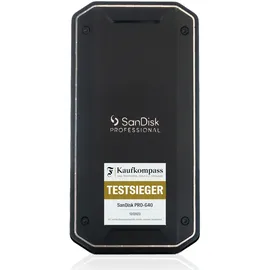 SanDisk SanDisk® PROFESSIONAL PRO-G40TM SSD 4 TB (mobile SSD, robuste NVMeTM SSD mit ThunderboltTM 3, USB-CTM, bis zu 3.000 MB/s, IP68 Gehäuse, staub- und wasserbeständig)