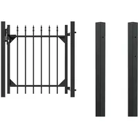 GAH Alberts Zauneinzeltür Chaussee Set 1,2 x 1 m schwarz