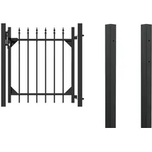 GAH Alberts Zauneinzeltür Chaussee Set 1,2 x 1 m schwarz