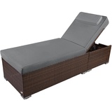 Sonnenliege Gartenliege Liege Liegestuhl Relaxliege Polyrattan Rattan Balkon