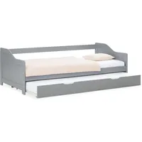 Homestyle4u Kinderbett Ausziehbett 90 x 200 cm Kiefer grau