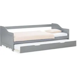 Homestyle4u Kinderbett Ausziehbett 90 x 200 cm Kiefer grau