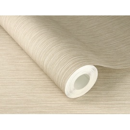 Rasch Textil Rasch Tapete 537635 - Beige Vliestapete mit feiner Linien-Struktur, Kollektion Curiosity - 10,05m x 0,53m