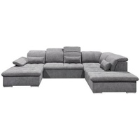 ed-lifestyle Wohnlandschaft Wayne U Sofa 3-teilig Holzwerkstoff/Nosag - bettkasten uran 03 Dark Grey