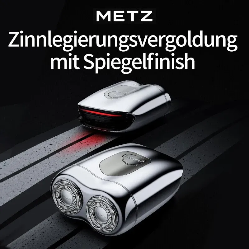 Metz Supercar-Styl Rasierapparat für Männer, tragbar, Geschenkbox, perfektes Qixi-Valentinstagsgeschenk für Freund und Vater, schillerndes Silber
