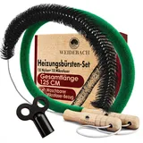 WEIDEBACH 2X Heizkörperbürsten 125cm Gesamtlänge aus 1x Mikrofaser (110cm Bürste) & 1x Nylon (75cm Bürste), Heizkörper Reinigungsbürsten tierhaarfrei, Heizkörperbürsten kommen in jeden Winkel