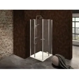 Dusbad Vital 2 Eckdusche mit Pendeltür links 95 x 110 cm gold ESG-Glas