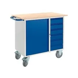 rollcart transportsysteme Montagewagen Stahl 111x86x60 cm blau 6 Schubladen