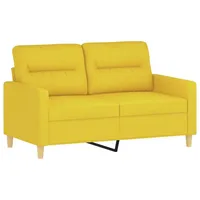 vidaXL 2-Sitzer-Sofa Hellgelb 120 cm Stoff