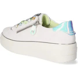 REMONTE Damen Sneaker D1C06, Frauen Halbschuhe,lose Einlage,Strassenschuhe,Sportschuhe,Freizeitschuhe,Turnschuhe,Weiss Kombi (80),39 EU - 39