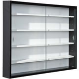 Inter Link - Sammlervitrine - Hängevitrine - Wandregal - Glasvitrine - Wandvitrine - Hängeregal - Schaukasten - MDF - Schwarz/Weiß (80x60x9.5 cm) Collecty Schwarz