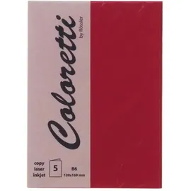 RÖSSLER 220719572 DIN B6 Hoch doppelt 220g rosso, 5 Stück