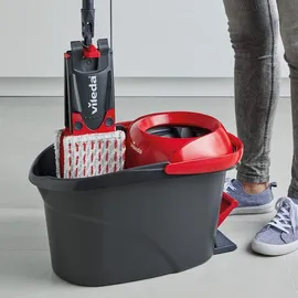 Vileda Bodenwischer Ultramax Turbo 2in1 mit Teleskopstiel (75–130 cm) und Mikrofaserbezug