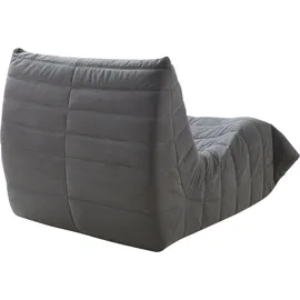 [en.casa] Bodensessel Kodsø Cord 90 x 75 x 100 cm Grau mit Hocker